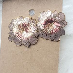 Cloisonne Floral Earrings